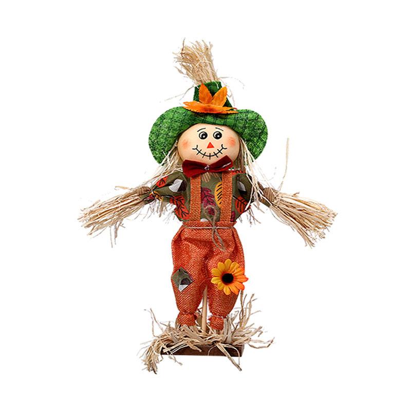 Halloween Witch Scarecrow Ornament Park Restaurant Mall Harvest Festival Cute Standing Pumpkin Doll Decoration Props