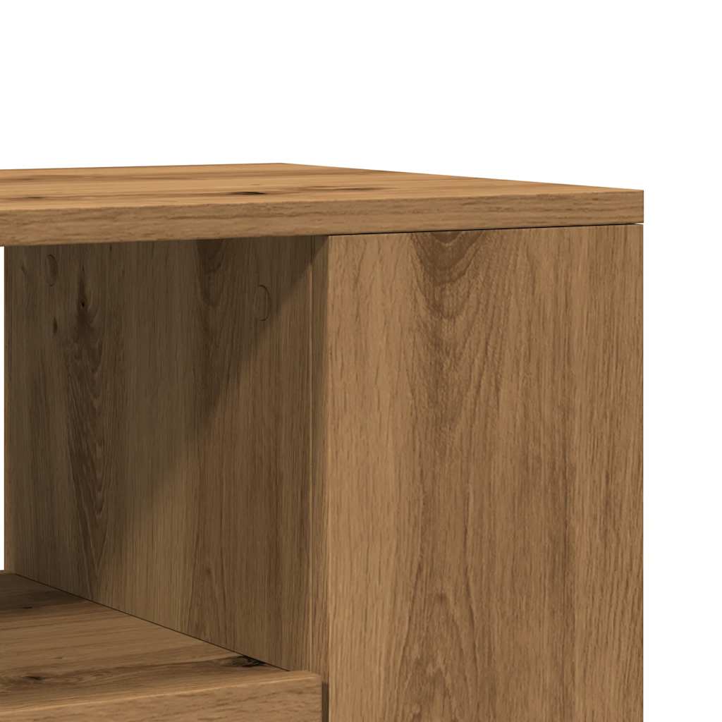 TV Stand with Casters Artisan Oak Finish 102 x 34.5 x 43 cm Engineered Wood