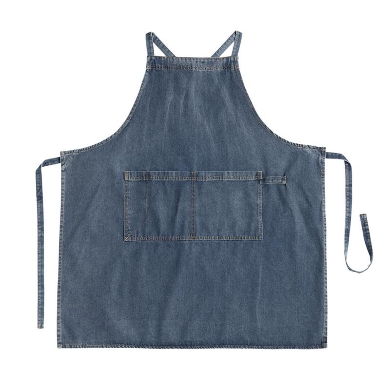 

Cotton Jean Apron Denims Material Pinafore for Kitchen Cooking and Painting Unisex Design with Adjustable Straps 1