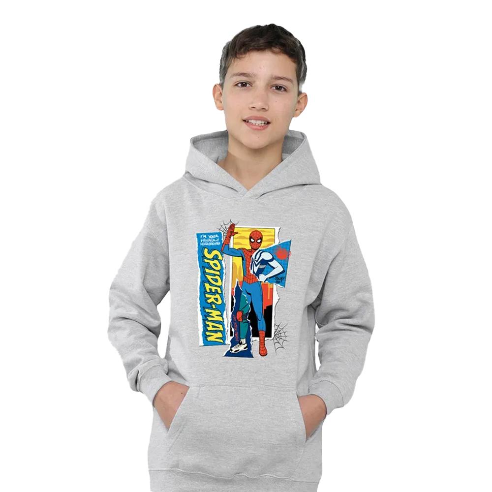 Spider-Man Childrens/Kids Friendly Neighborhood Scrapbook Pull Over Hoodie