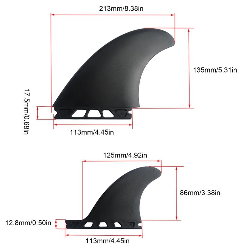 3Pcs Surfs Fin Set High Performances PVC Surfboards Fin Surfboards Thruster Fin Water Sports Accessories