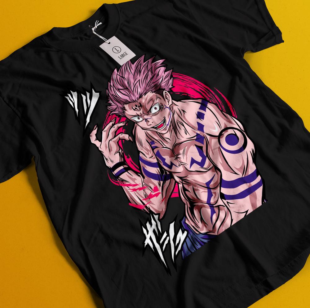 

Футболка Сукуна Футболка Годжо Сатору Футболка Магическая битва Футболка Тодзи Футболка Итадори Махорага M