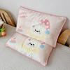 Soft Cotton Double Layer Gauze Kids Pillowcase With Fiber Filled Pillow Core Toddlers 30x50cm Cartoon Design