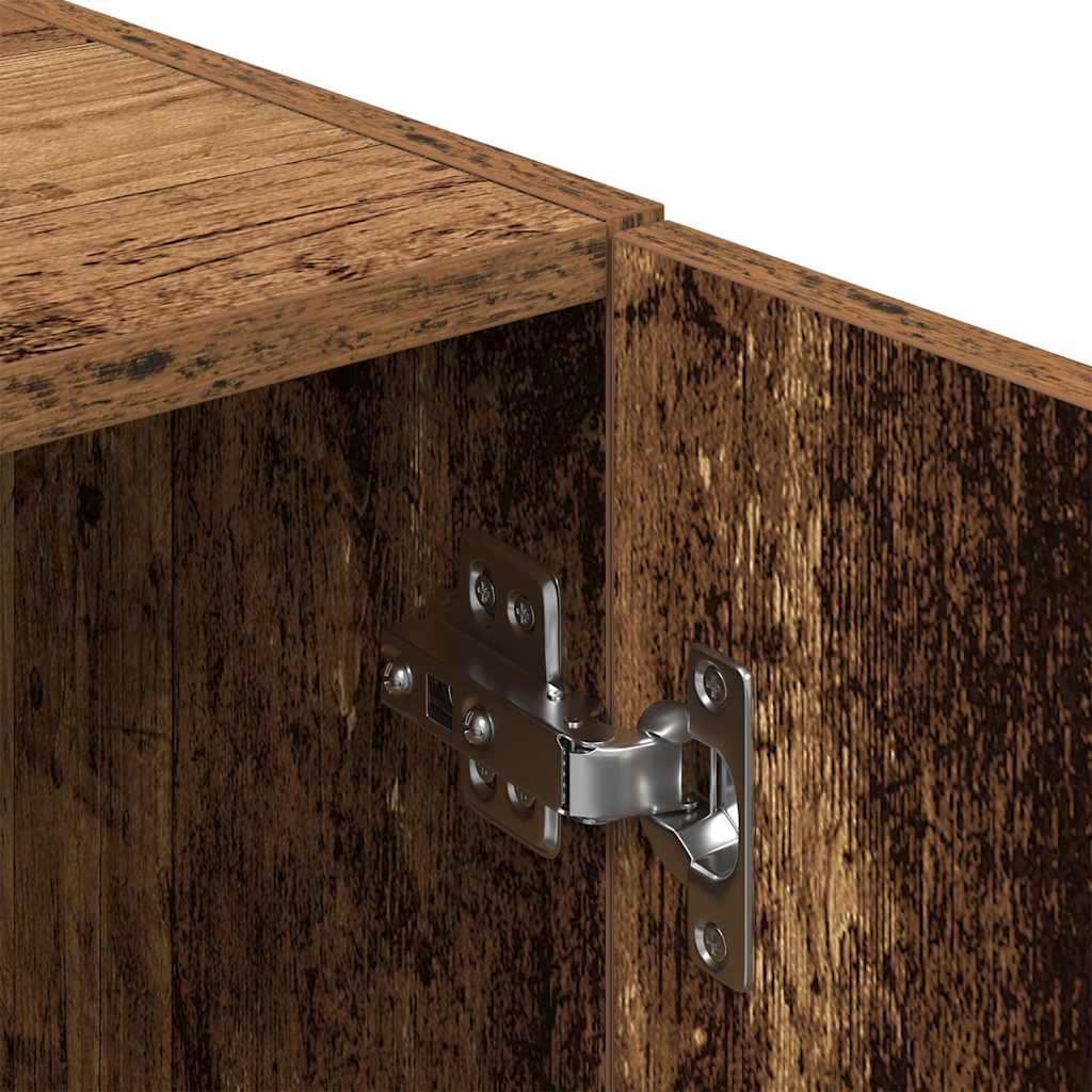 3 piece kitchen cabinet set with rustic wood effect engineered wood