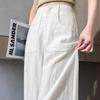 Women's High-Waist Tencel Cotton Linen Wide-Leg Pants - Summer Thin, Floor-Length, Straight Casual Design