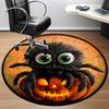 1PC Halloween Spider Office Round Area Rug, Mat Suitable For Office, Under Office Chairs Bedroom Living Room Home Decor, Room Deco