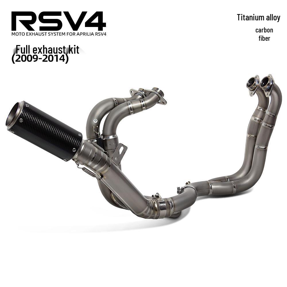 RSV4 Titanium Alloy Exhaust Front for Motorcycle (2009-2014) with SC Akrapovič Carbon Fiber Rear Canister
