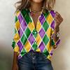 Women's Shirt Blouse Print Button Long Sleeve Casual Basic Shirt Collar Regular Top