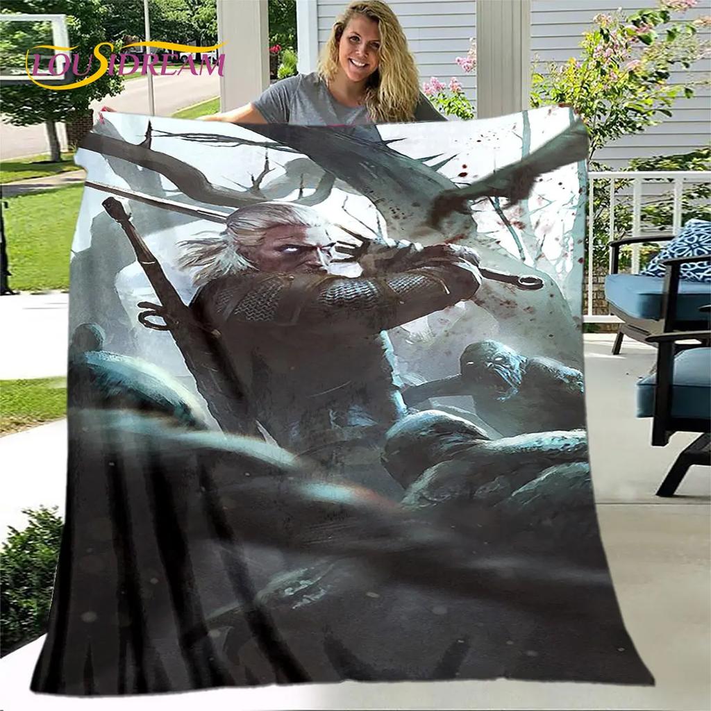 The Witcher Game Gamer Soft Plush Blanket,Flannel Blanket Throw Blanket for Living Room Bedroom Bed Sofa Picnic Cover Bettdecke
