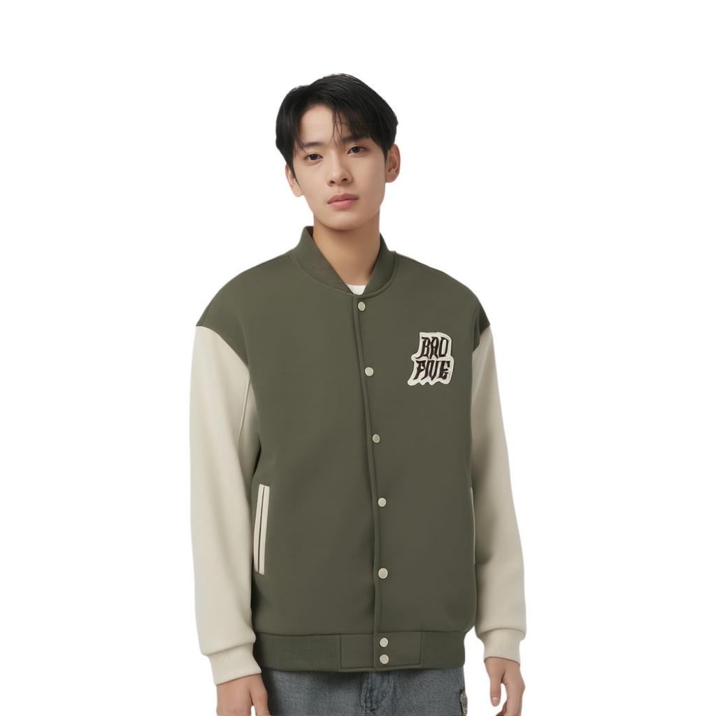 Li Ning Anti Wu Collection, American Vintage Multicolor Baseball Collar Fleece Lined Thermal Jacket Men's AJDT043-5
