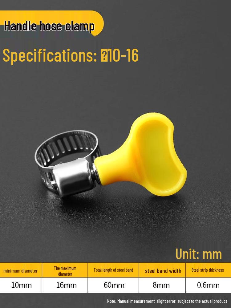 304 Stainless Steel Small American Style Hose Clamp with Handle for Gas Pipe Fixing