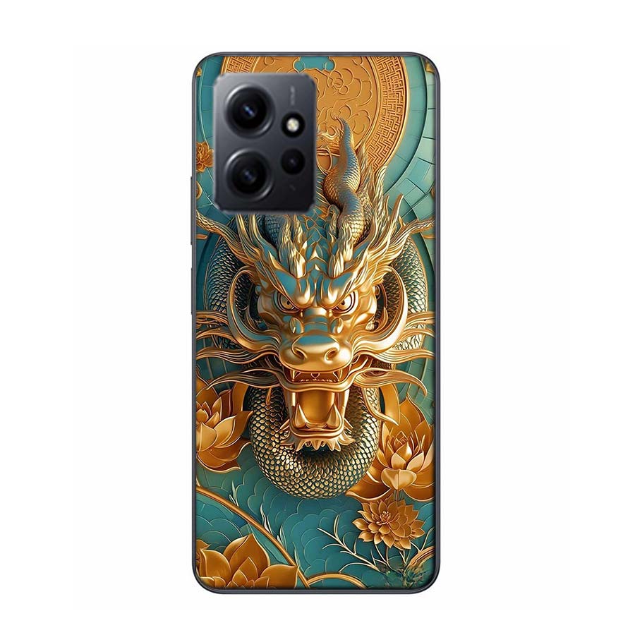 

Golden Holy Dragon Phone Case For Redmi Note 14 15 Pro 5G 13 12 Pro Plus 11 11T 11E 11S 10 Pro 10S 9 9S Cover Cell Clear TPU Cap Redmi Note 15 Pro 5G