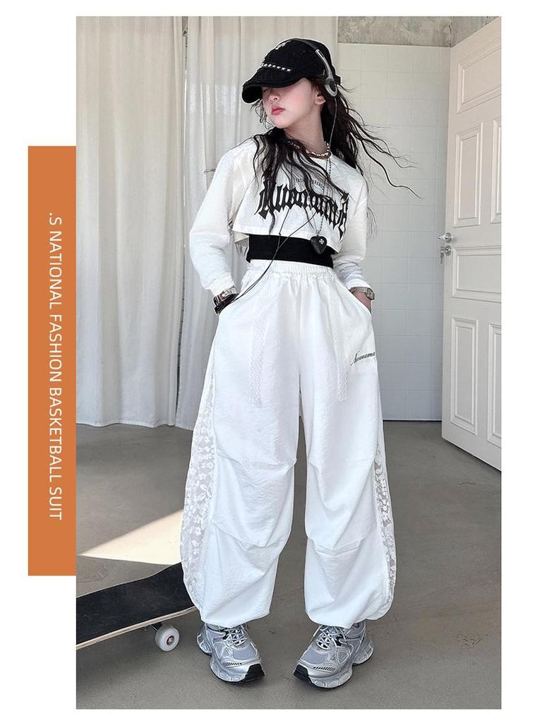 Cooles Hip Hop Jazz Tanzset für Mädchen - Trendiges zweiteiliges Set für Kinder für Frühling/Herbst 2025