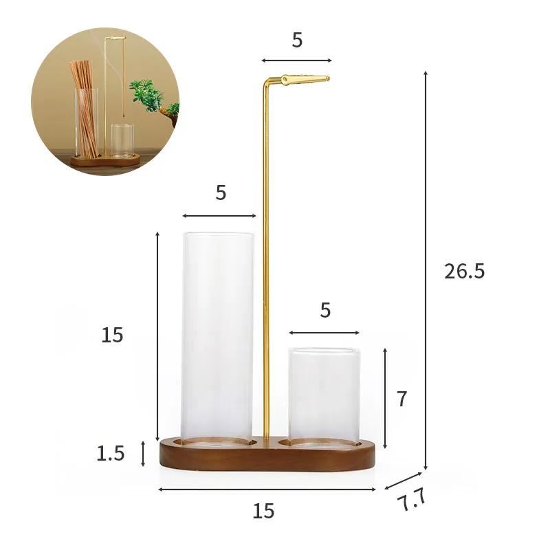 

Incense Holder 2-In-1 for Sticks Anti-Ash Flying Incense Burner with Removable Glass Ash Catcher and Incense Sticks Organizer темно-коричневого кольору