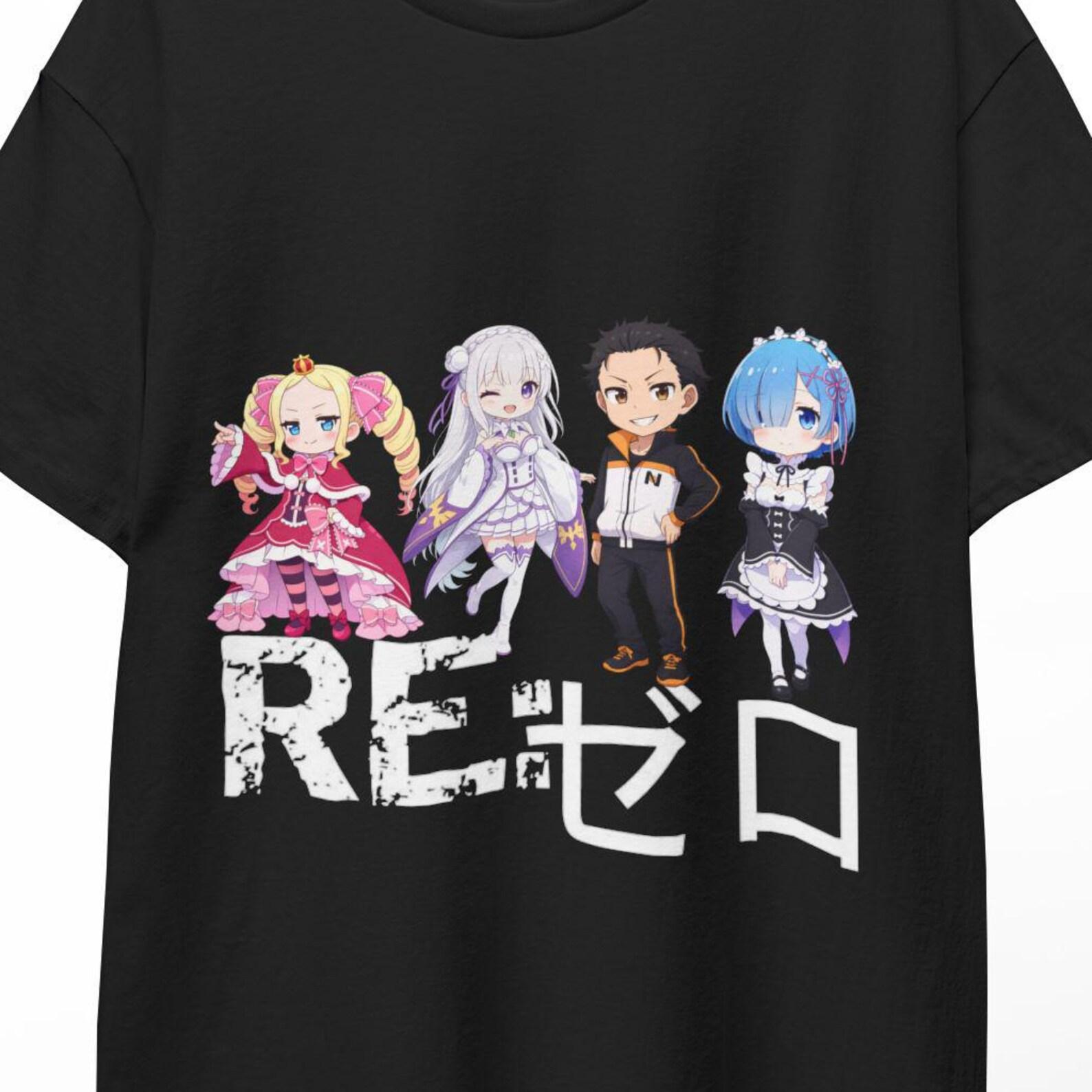 Re Zero Anime T Shirt Subaru Emilia Rem Isekai Manga Otaku Gift Japanese Anime Aesthetic Streetwear Tee Limited Fan Merch Unisex Graphic 4XL