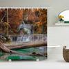 High Quality Natural Landscape Rain Forest Fabric Shower Curtain Waterproof Bath Curtains For Bathroom Decorate With Hooks