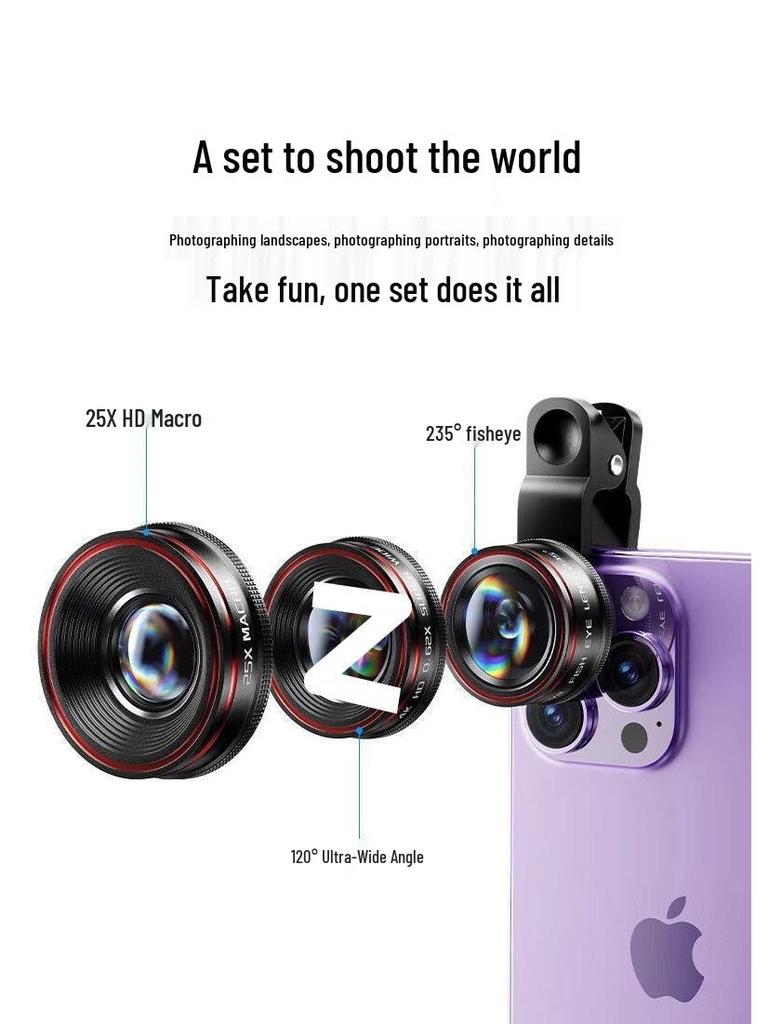 Weitwinkel- & Makro-Handyobjektiv - Professioneller HD-Fisheye-Aufsatz für Video & Foto.