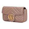 Gucci GG Marmont Marmont Gold Label Double GLogo Distressed Quilted Leather Crossbody Shoulder Bag Super Mini Women's Milk Tea Nude