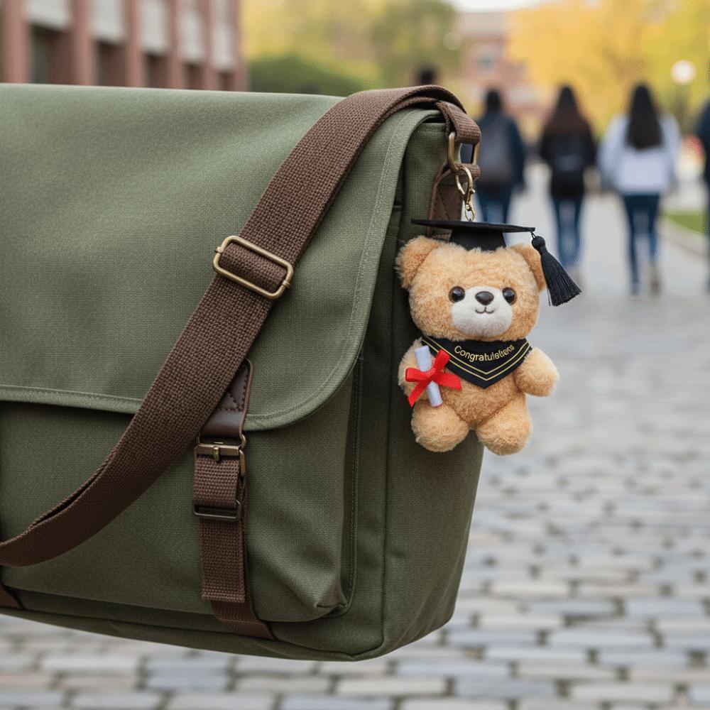 Cute Graduation Bear Doll 15cm Plush Doll Keychain Decor Accessory Bear Pendant Toy  Souvenir