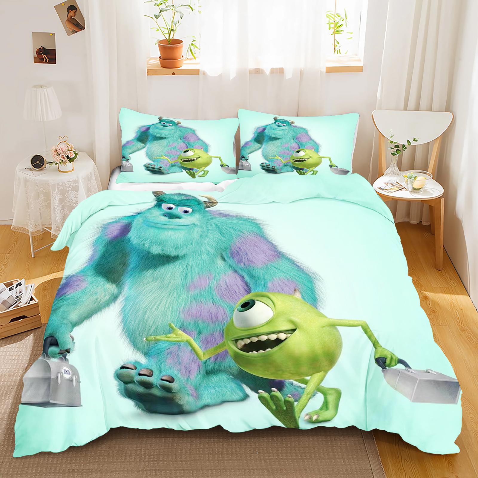 

Мультяшные комплекты пододеяльников Салливан Постельное белье Домашний Аниме Одеяло Постельное белье Полуторный Двуспальный Кингсайз Дропшиппинг Подарок 135x200cm&set