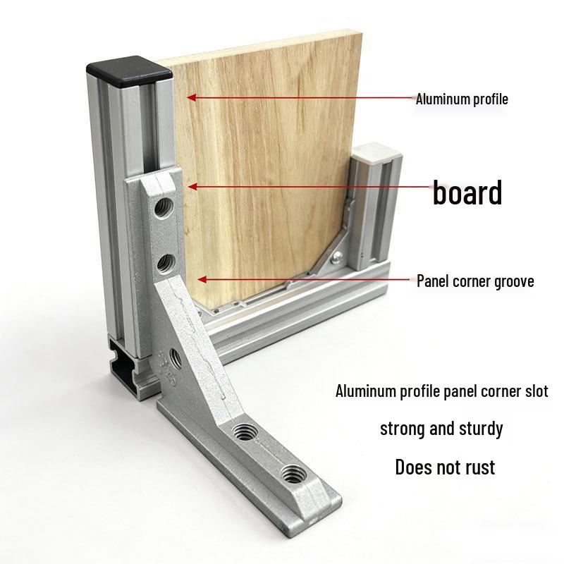 L-Shaped Aluminum Profile Corner Bracket for 2020/3030/4040 Panels and Wood Boards