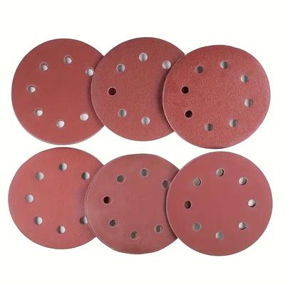 50Pcs 180mm/7inch 8 Hole Sandpaper Hook Grinding Wheel for Electric Wallboard Sander Polishers 60/80/120/240/320 Grain Size