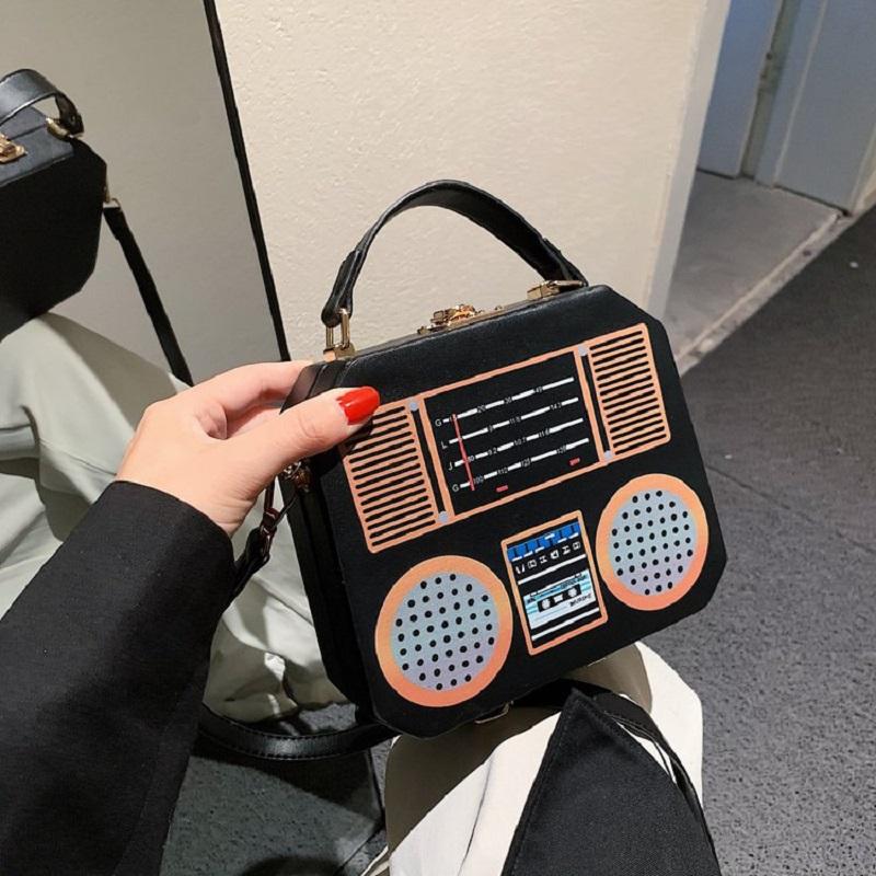 

Retro Radio Box Style Pu Leather Ladies Handbag Shoulder Bag Chain Purse Women S Crossbody Messenger Bag Flap