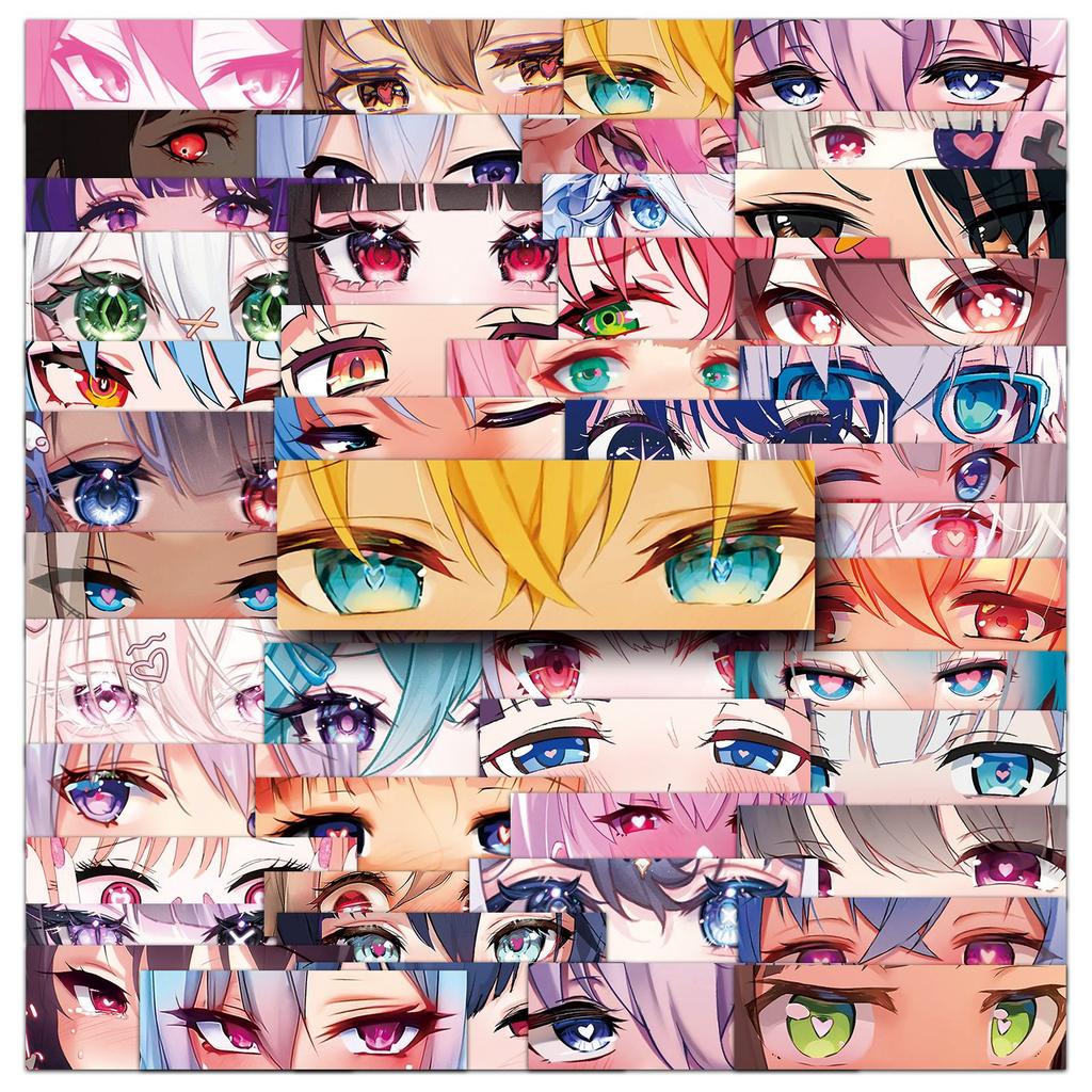 50 2D Augen Graffiti Aufkleber Personalisierte Cartoon Anime Mädchen Dekorieren Mobile Koffer Aufkleber