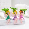 Miniature di Fate Ragazze Fatate Ornamenti con Foglia di Loto per Fioriera Giardino Fatato Paesaggi Muschiosi Scrivania di Casa Scaffale Decorazione per Auto