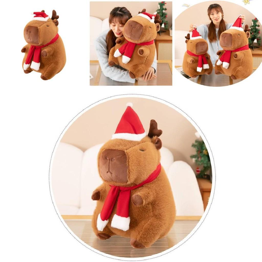 Adorable Brown Capybara Plush Toy Soft Cuddly Cushion For Christmas Decor 30cm To 50cm