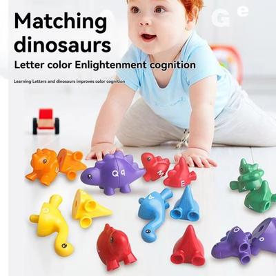 Plastik Farb-Sortier Montessori Spielzeug Dinosaurier Alphabet Sensorik Spielzeug Hand-Auge Koordination