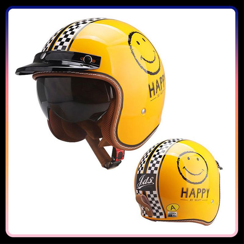 Classic Jet Helmets DOT Approved Open Face Helmets for Motorcycle Moped Scooter Cafe Racer Retro Vintage 3/4 Open Half Helmet