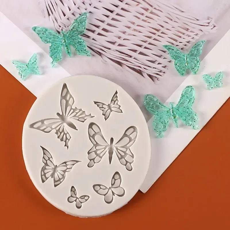 Multi Butterfly Decorative Flower Pattern Fondant Silicone Sugarcraft Wedding Cake Decorating Tools Resin Chocolate Molds