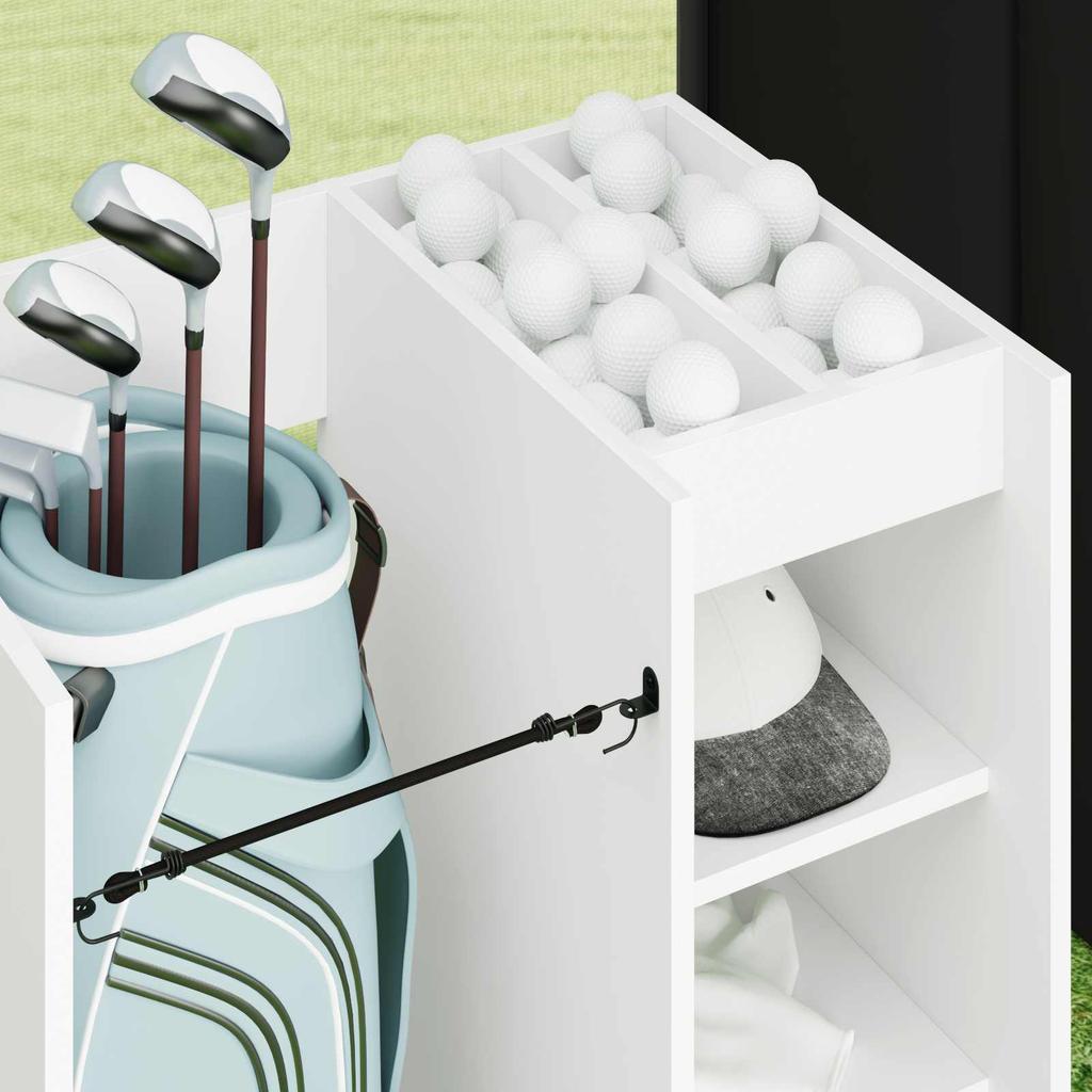 Golf Cabinet with Wheels Universal White 65 x 45 x 98 cm