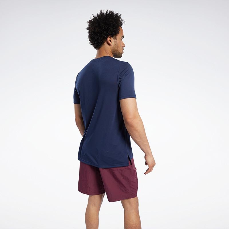 Reebok Wor Sup Ss Graphic Tee American Vintage Brand Logo Letter Print Crew Neck Short Sleeve T-Shirt Men Tops Navy FU3256