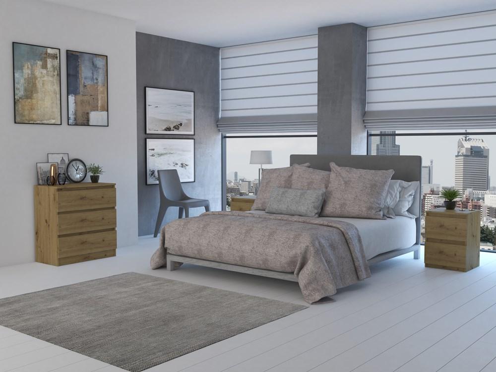 Chest Of Drawers Cabinet Shelving 3 Drawers M3 Colors Artisan Oak For Home For Office