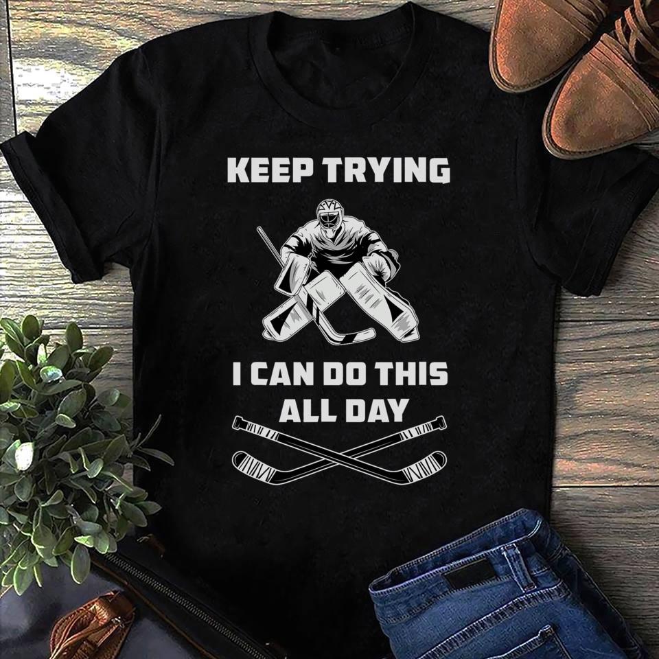 Funny Hockey Goalie T Shirt Ice Hockey Player Women Men T Shirts S чёрный