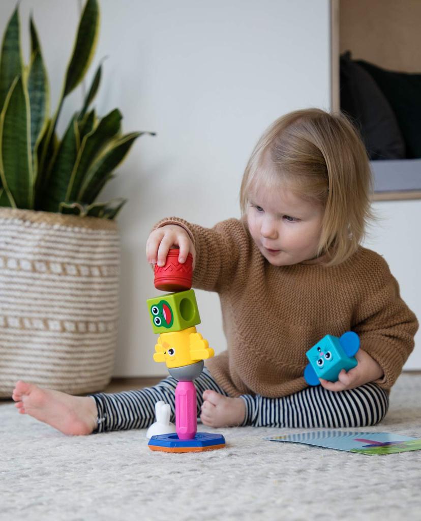 Smart Max Kleinkindtier-Totem, das erste magnetische Spielzeugtier für Kleinkinder, mit Herausforderungskarte, 8 Teile SMX230 Originalprodukt