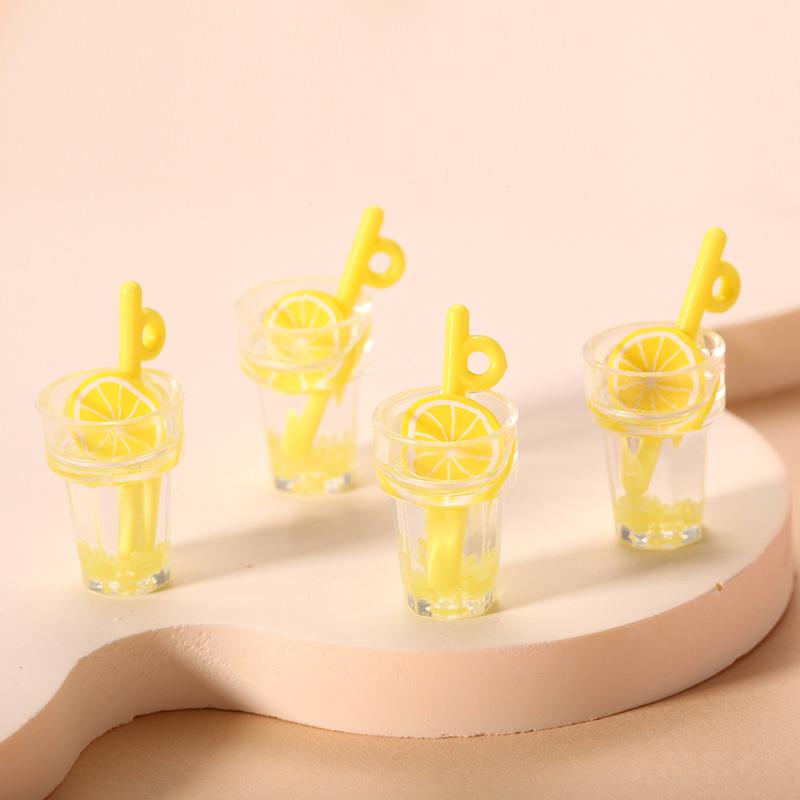 Mini Luminous Fruit Straw Cup Keychain Pendant - Cute Jewelry Accessory