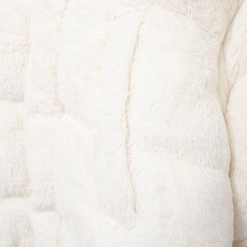 Kaslead New Arrival Women's Clothing Fashion Style Fashion Furry Loose Zip Stand-up Collar Cotton-Padded Coat 1185524