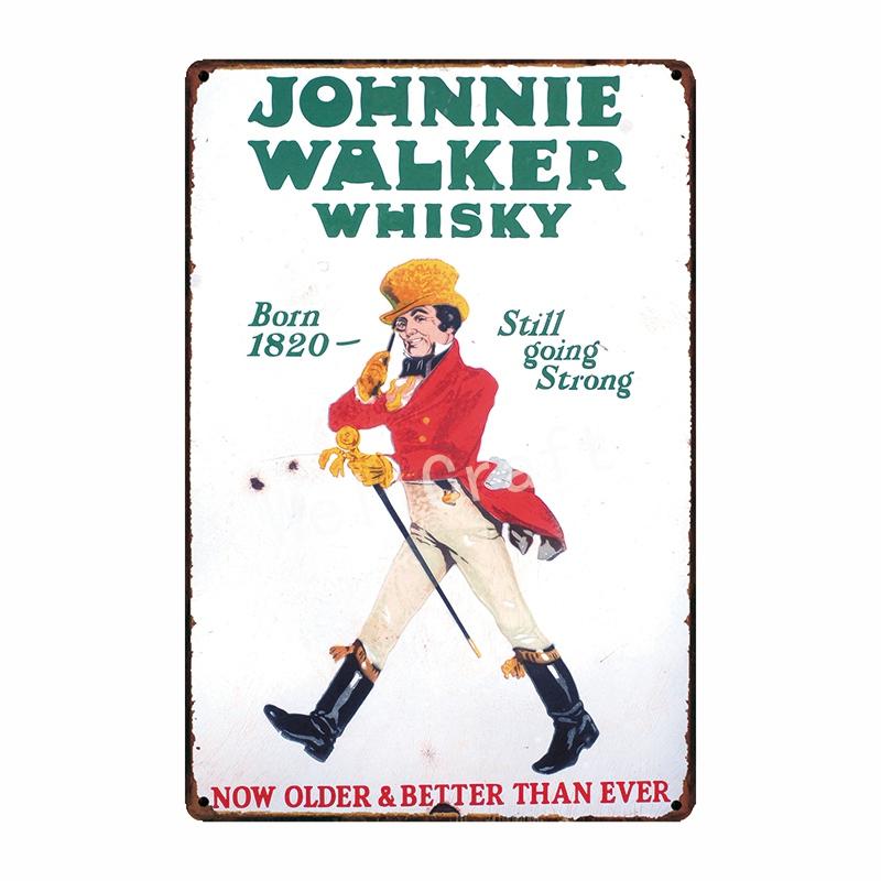 

[ WellCraft ] johnnie whisky Metal Sign Wall Plaque Painting FG-237 20x30cm（7.8x11.8inch）