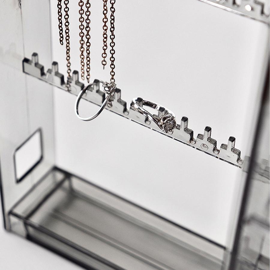 1PCS Organisateur de Bijoux en Plastique Transparent Boîte à Colliers Bracelets Anti-poussière Support à Bijoux Boucles d'Oreilles Boîte de Rangement pour Boucles d'Oreilles
