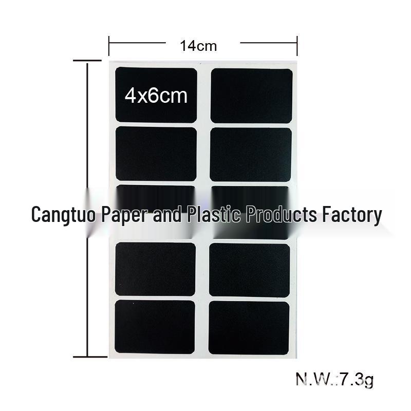 Etichete Impermeabile Negru Mat Ștergabile pentru Sticle de Sticlă - Autocolante Tip Tablă Autocolante