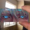 Cartoon Figure Satoru Gojo Glowing Eyes Keychain Transparent Card Pendant Anime Jujutsu Kaisen Backpack Accessories Gift