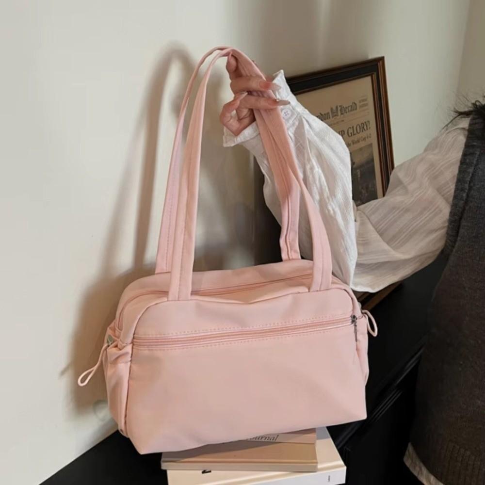 Fashion Solid Color Shoulder Bag Nylon Lightweight Tote Bags Large Capacity Crossbody Bag Women