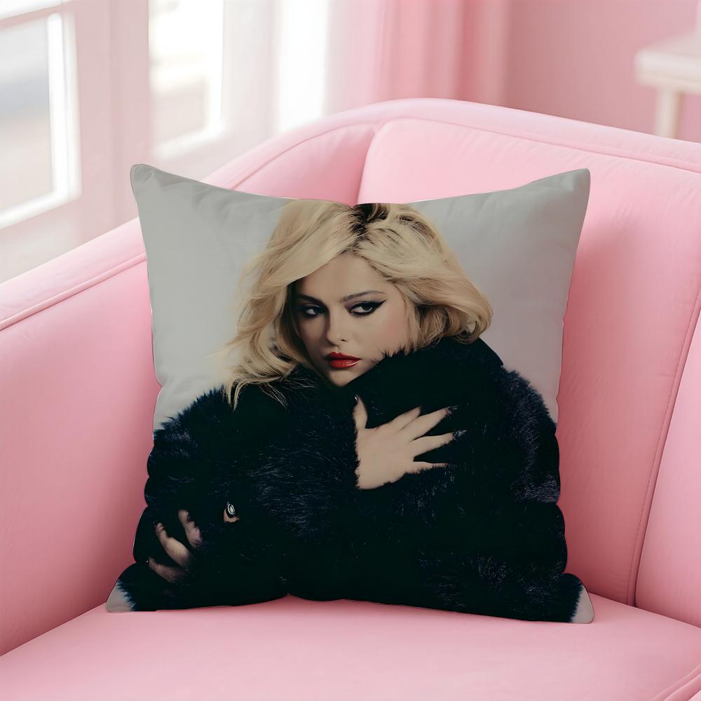 Pop American Singer BBebe Rexha Cushion Cover Pillowcase Short Plush Invisible zipper Room Sofa Cushion Cover