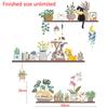 Cat and Plant Wall Stickers Self Adhesive Removable Vinyl Decals for Home Room Decor