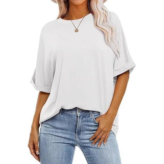 Women's T-shirt New Fashion Loose Casual Crew Neck Short Sleeve Large Size Women's Top