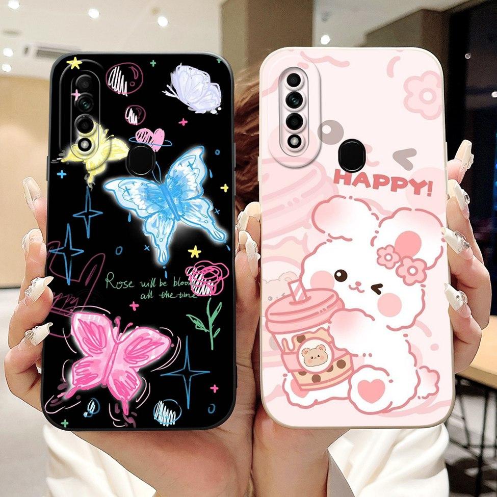 Casing For Oppo A31 2020 CPH2015 Case A8 PDBM00 Cute Cat Fashion Luxury Silicone Shockproof Phone Case For Oppo A8 Back Cover