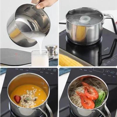 Cooking Pot for Milk And Sauces with Lid, Stainless Steel Saucepan Noodles Soups